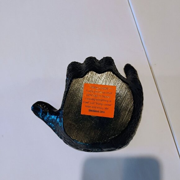 Vtg Coco Joe's Black Lava Hang Loose Hand Trinket Dish Tray Hawaii OG Sticker - Picture 3 of 6